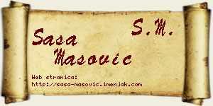 Saša Mašović vizit kartica